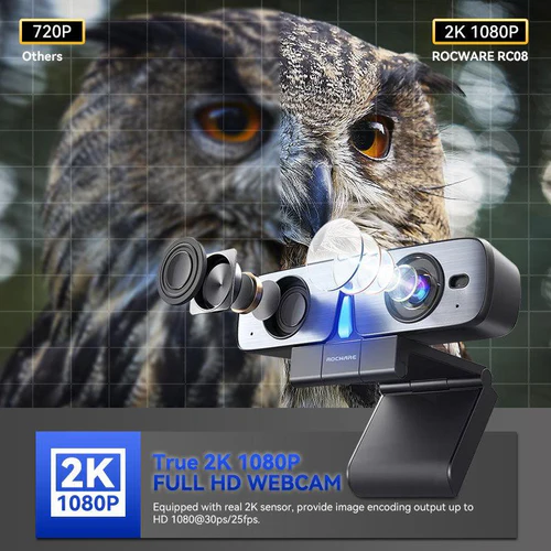 RC08 All-in-one 1080p Webcam with Speaker and Mic 6 RC08 All-in-one 1080p Webcam with Speaker and Mic - Image 6